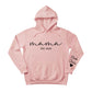 Mama Est year Kids Name Personalised Printed Mother Day Hoodie