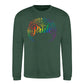 Pride Floral Script Wreath Pride Month Unisex Sweatshirt