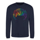 Pride Floral Script Wreath Pride Month Unisex Sweatshirt
