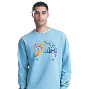 Pride Floral Script Wreath Pride Month Unisex Sweatshirt
