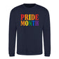 Pride Month Bold Rainbow Block Slogan Unisex Sweatshirt
