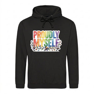 Proudly Myself Floral Rainbow Pride Month Unisex Hoodie
