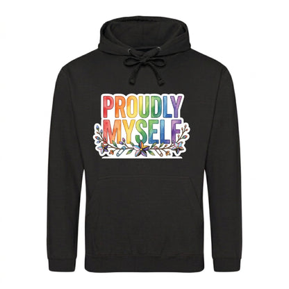 Proudly Myself Floral Rainbow Pride Month Unisex Hoodie