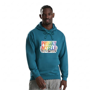 Proudly Myself Floral Rainbow Pride Month Unisex Hoodie