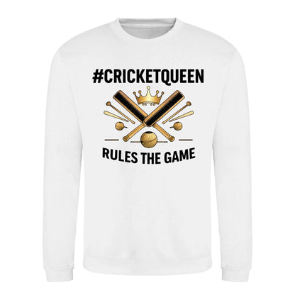 #Queen Rules The Game Women Cricket Printed Unisex Sweatshirt - T20 Womens World Cup