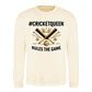 #Queen Rules The Game Women Cricket Printed Unisex Sweatshirt - T20 Womens World Cup