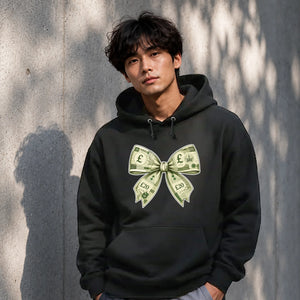 Quirky Money Banknote Bow Graphic Unisex Hoodie