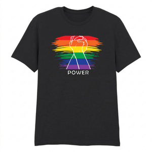 Rainbow Fist Power Statement Pride Month Unisex T-Shirt