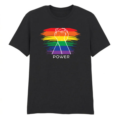 Rainbow Fist Power Statement Pride Month Unisex T-Shirt
