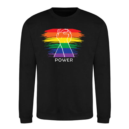 Raised Fist Rainbow Power Pride Month Unisex Sweatshirt