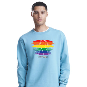 Raised Fist Rainbow Power Pride Month Unisex Sweatshirt