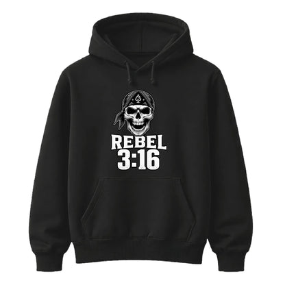 Rebel 3:16 Skull Wrestling Unisex Hoodie