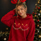 Reindeer Christmas Lights Graphic Unisex Hoodie