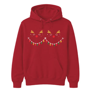 Reindeer Christmas Lights Graphic Unisex Hoodie