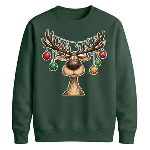 Reindeer Lights Baubles Graphic Christmas Unisex Sweatshirt