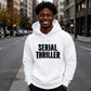 Retro 3D Block Text Serial Thriller Graphic Unisex Hoodie