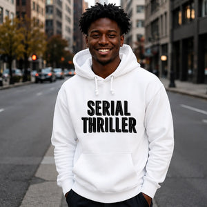 Retro 3D Block Text Serial Thriller Graphic Unisex Hoodie