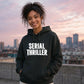 Retro 3D Block Text Serial Thriller Graphic Unisex Hoodie