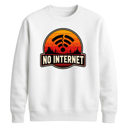 Retro Desert Sunset No Internet Graphic Unisex Sweatshirt