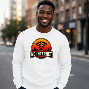 Retro Desert Sunset No Internet Graphic Unisex Sweatshirt