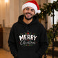 Retro Merry Christmas Lettering Graphic Unisex Hoodie