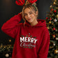 Retro Merry Christmas Lettering Graphic Unisex Hoodie