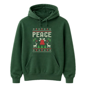Retro Peace Fair Isle Knit Print Christmas Unisex Hoodie