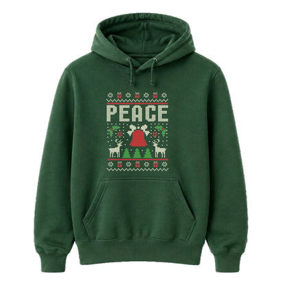 Retro Peace Fair Isle Knit Print Christmas Unisex Hoodie