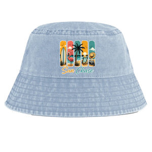 Retro Sun Chase Tropical Beach Summer Kids Hat