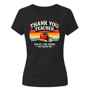 Retro Thank You Teacher Ladies Fit T-Shirt