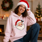 Retro Winking Santa Claus Christmas Unisex Hoodie