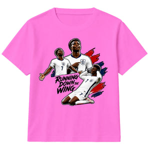Running Down The Wing England Football Kids T-Shirt