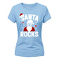 Santa Rocks Cool Christmas Ladies T-Shirt