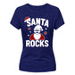 Santa Rocks Cool Christmas Ladies T-Shirt