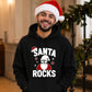 Santa Rocks Cool Sunglasses Christmas Unisex Hoodie