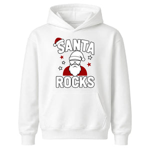 Santa Rocks Cool Sunglasses Hat Christmas Kids Hoodie
