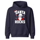 Santa Rocks Cool Sunglasses Hat Christmas Kids Hoodie