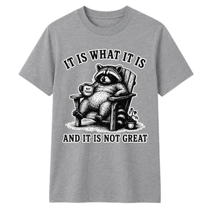 Sarcastic It Is What It Is Raccoon Funny Slogan Unisex T-Shirt
