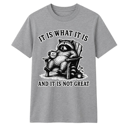 Sarcastic It Is What It Is Raccoon Funny Slogan Unisex T-Shirt