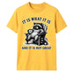 Sarcastic It Is What It Is Raccoon Funny Slogan Unisex T-Shirt
