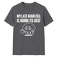 Sarcastic My Last Brain Cell Funny Slogan Unisex T-Shirt