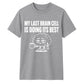 Sarcastic My Last Brain Cell Funny Slogan Unisex T-Shirt
