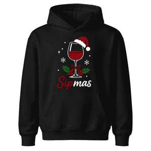 Sipmas Wine Glass Christmas Kids Hoodie