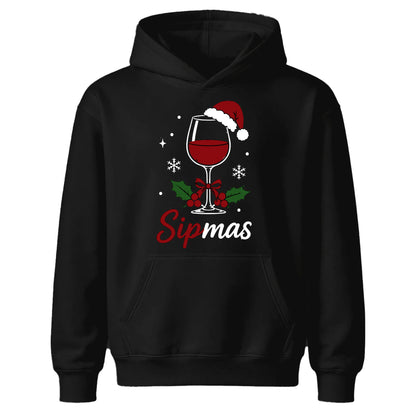 Sipmas Wine Glass Christmas Kids Hoodie