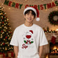 Sipmas Wine Glass Santa Hat Christmas Oversized T-Shirt