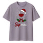 Sipmas Wine Glass Santa Hat Christmas Oversized T-Shirt