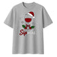 Sipmas Wine Glass Santa Hat Christmas Oversized T-Shirt