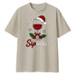 Sipmas Wine Glass Santa Hat Christmas Oversized T-Shirt