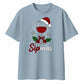 Sipmas Wine Glass Santa Hat Christmas Oversized T-Shirt