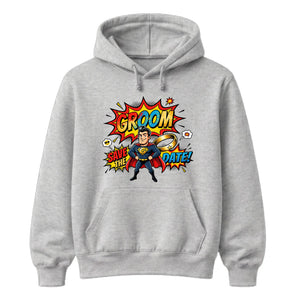 Superhero Save The Date Groom Unisex Hoodie